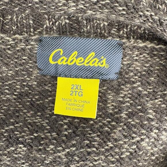 Cabela's Brown Neutral Minimalist Wool Knit Fishermen Sweater Womens Sz 2XL - Picture 5 of 7